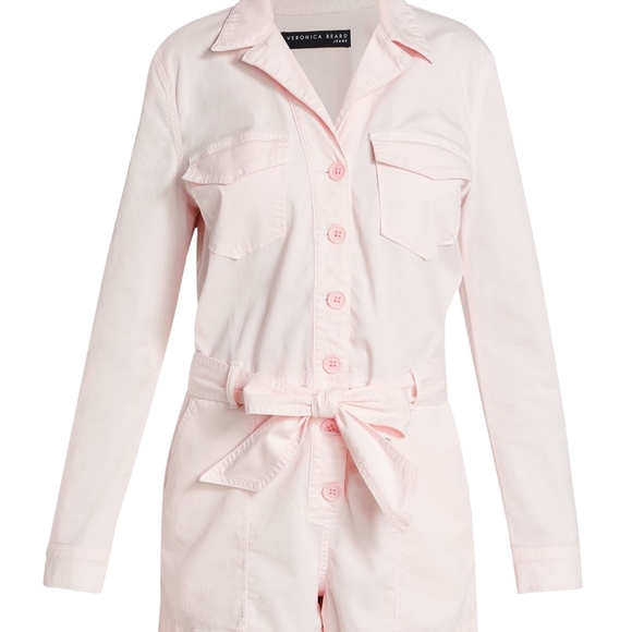 VERONICA BEARD Winifred Twill Belted Romper Size Small - Picture 3 of 4